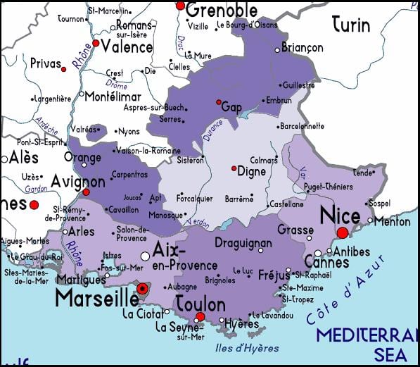 карта Марсеја области
