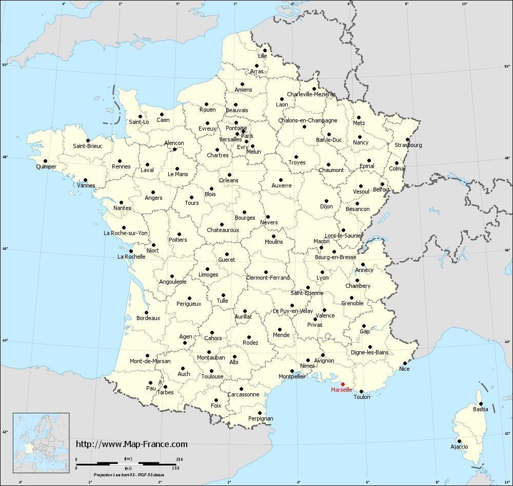 Марсеј на мапи