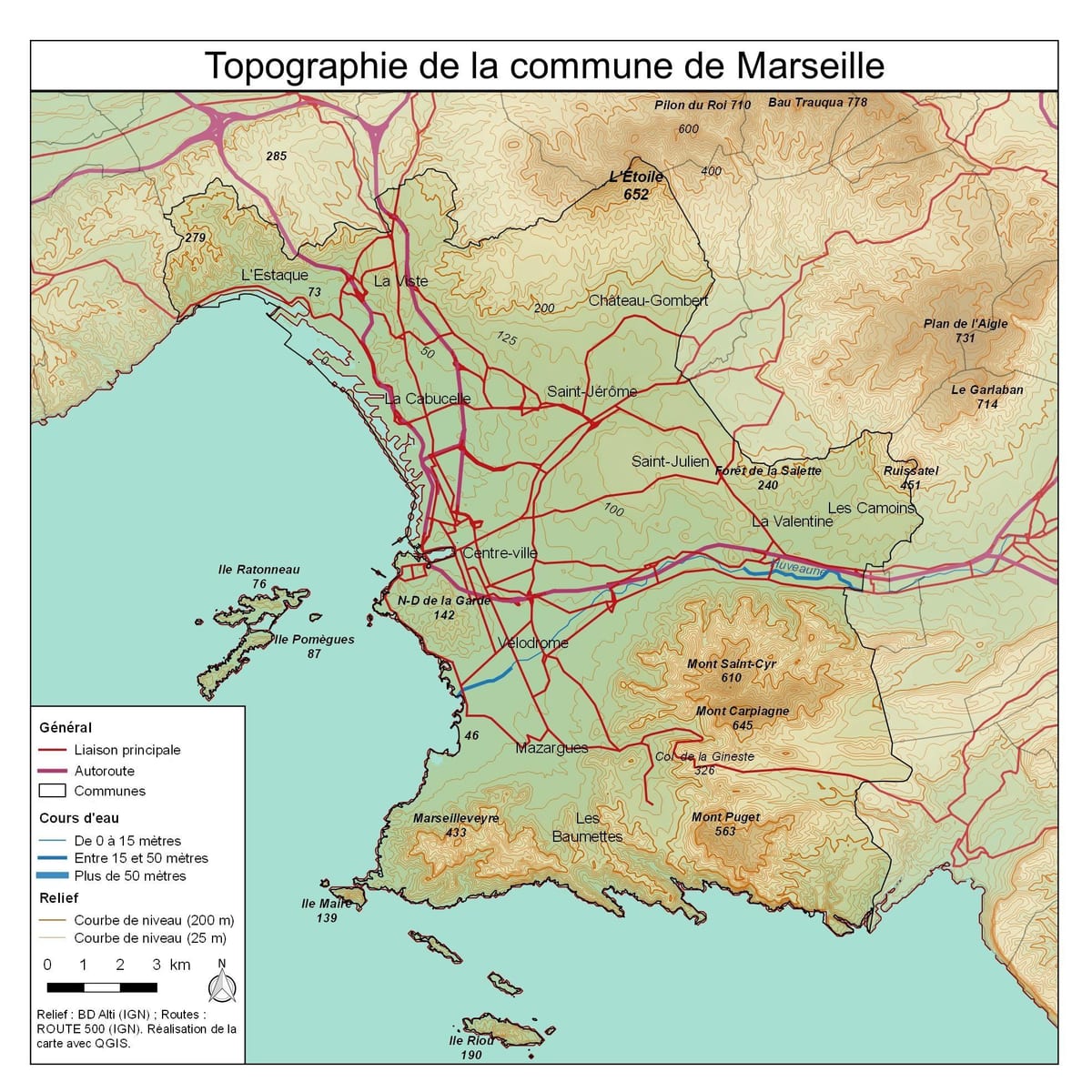 топографска карта Марсеј